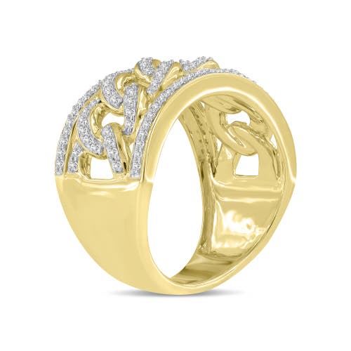 Shop Luvmyjewelry Cubalux Unisex Diamond Band Ring In 10k Yellow Gold