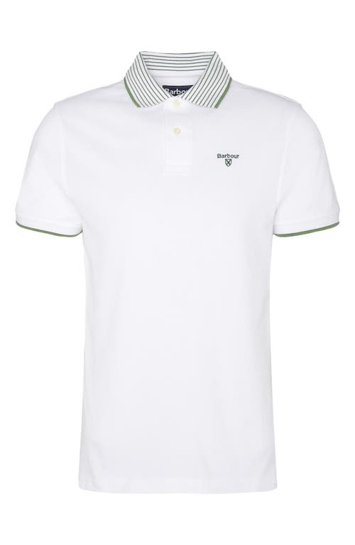 Shop Barbour Denwick Polo Shirt In White