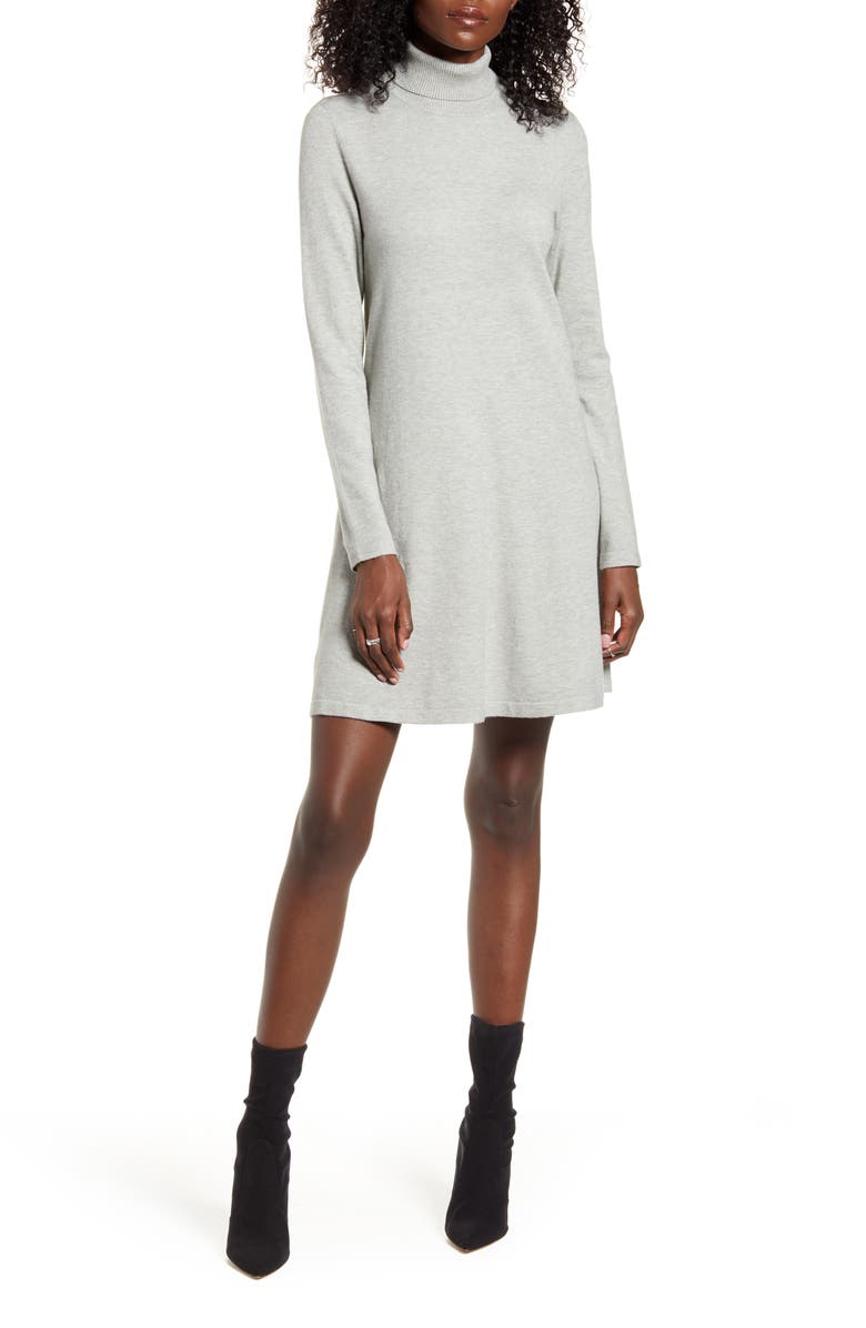 VERO MODA Happy Roll Neck Long Sleeve A-Line Sweater Dress | Nordstrom