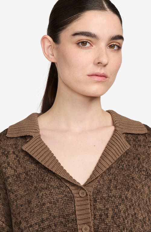 Shop Jordan Knit Crop Cardigan In Archaeo Brown