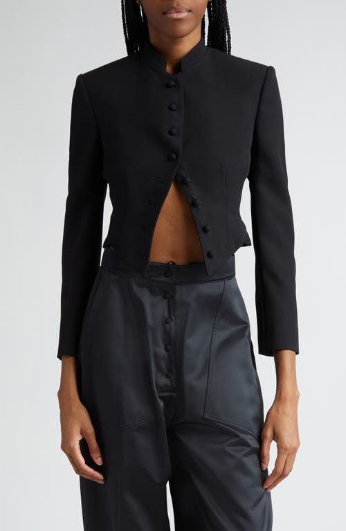 Stella McCartney Microtails Crop Wool Jacket 1000 - Black at Nordstrom, Us