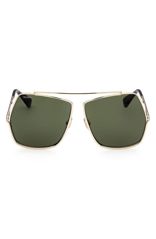 Max Mara 64mm Geometric Sunglasses in Shiny Gunmetal /Smoke at Nordstrom