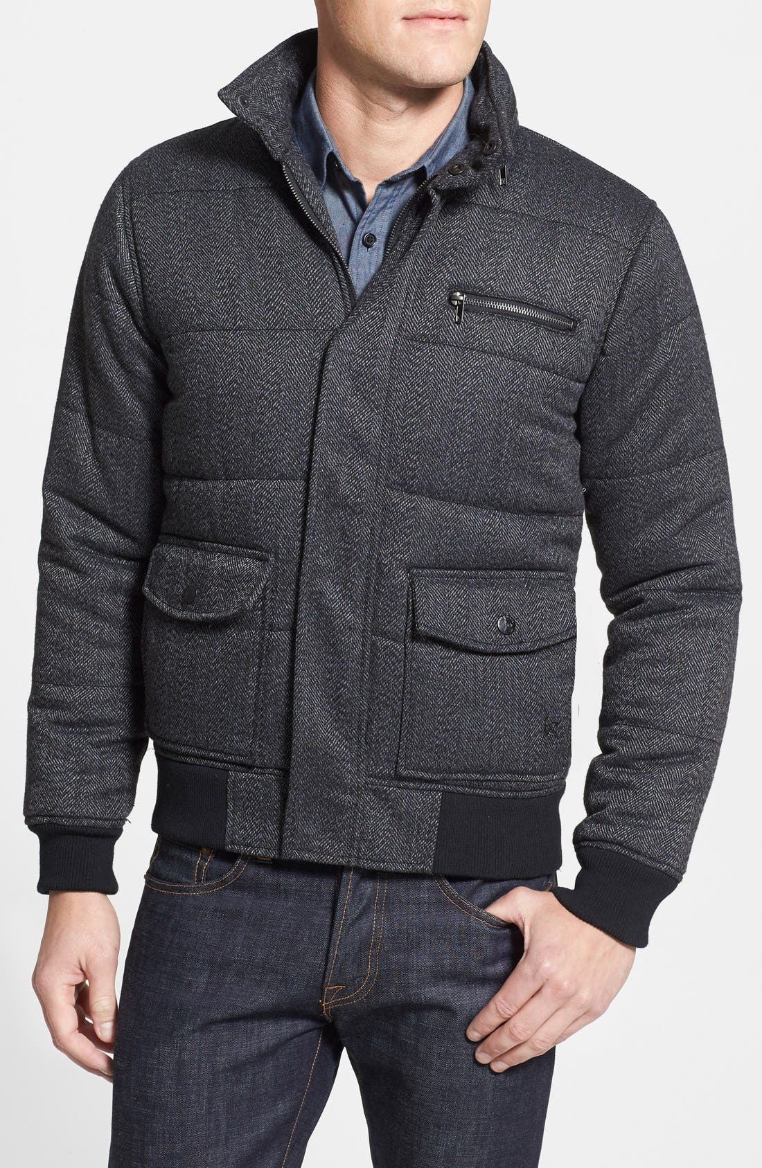 Kane & Unke Herringbone Puffer Jacket Nordstrom