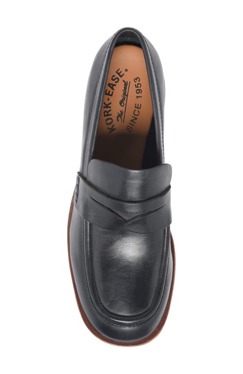 Kork-ease ® Keegan Penny Loafer Pump In Black Leather