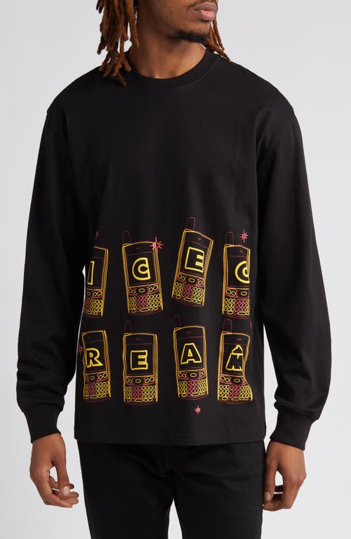 ICECREAM Call my Bluff Long Sleeve Graphic T-Shirt Black at Nordstrom,