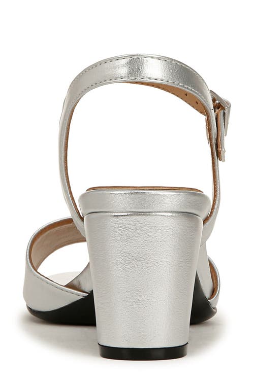 Naturalizer Bristol-ornament Ankle Strap Block Heel Sandals In Metallic