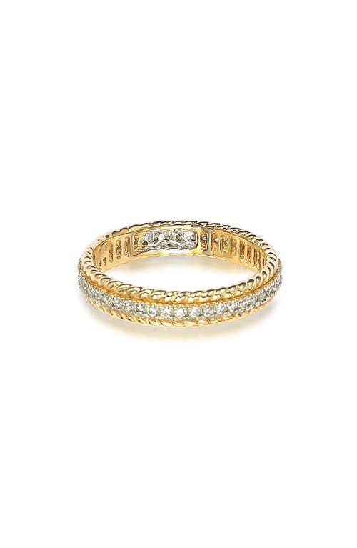 Suzy Levian French Filigree Cubic Zirconia Eternity Ring In Yellow