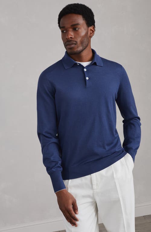 Shop Brunello Cucinelli Polo-style Sweater In Indigo