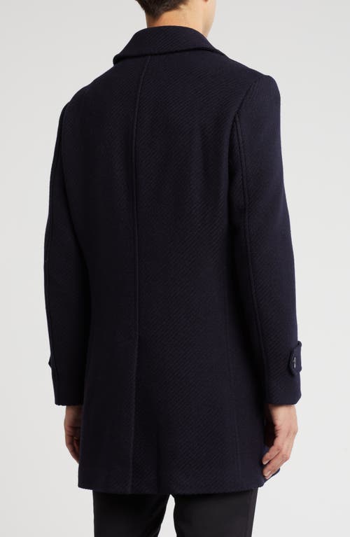 Shop English Laundry Wool Blend Coat In Navy