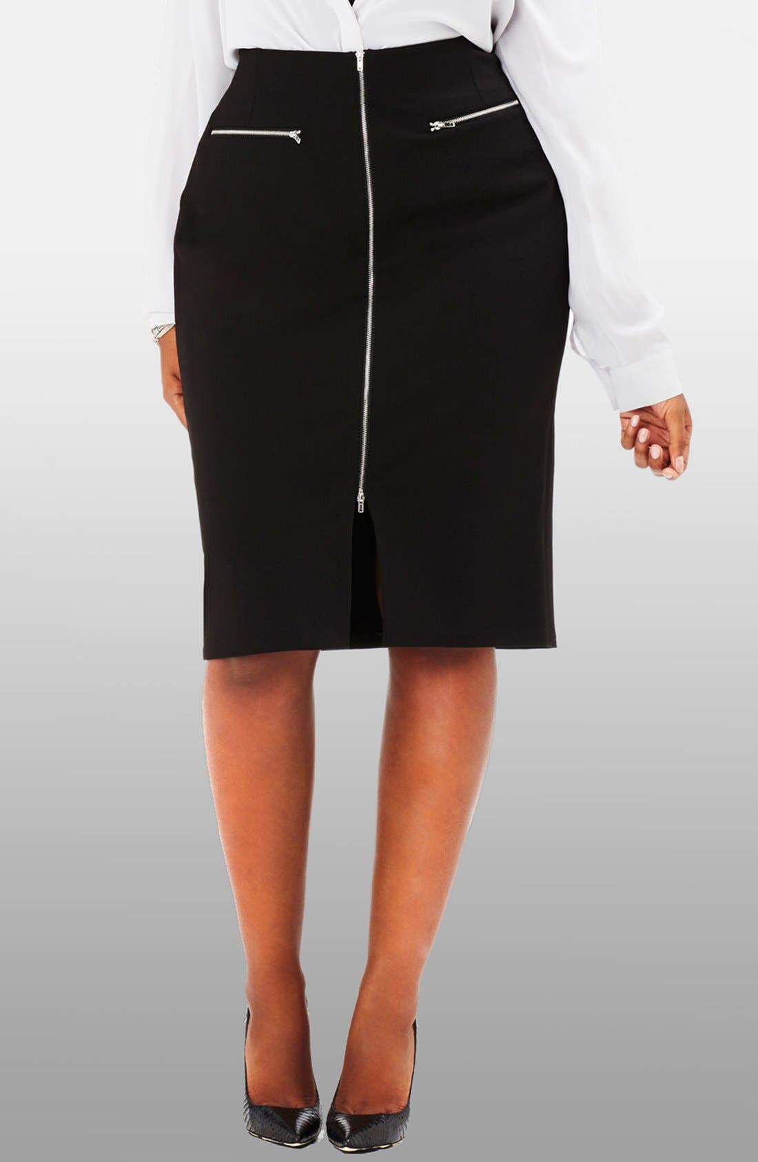 Mynt 1792 Front Zip Ponte Pencil Skirt (Plus Size) Nordstrom