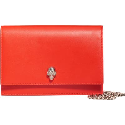 Alexander Mcqueen Mini Skull Calfskin Leather Shoulder Bag - Red