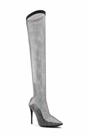 saint laurent crystal mesh boots - Main Image