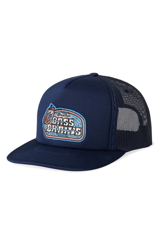 Brixton Bass Brains Trucker Hat In Blue