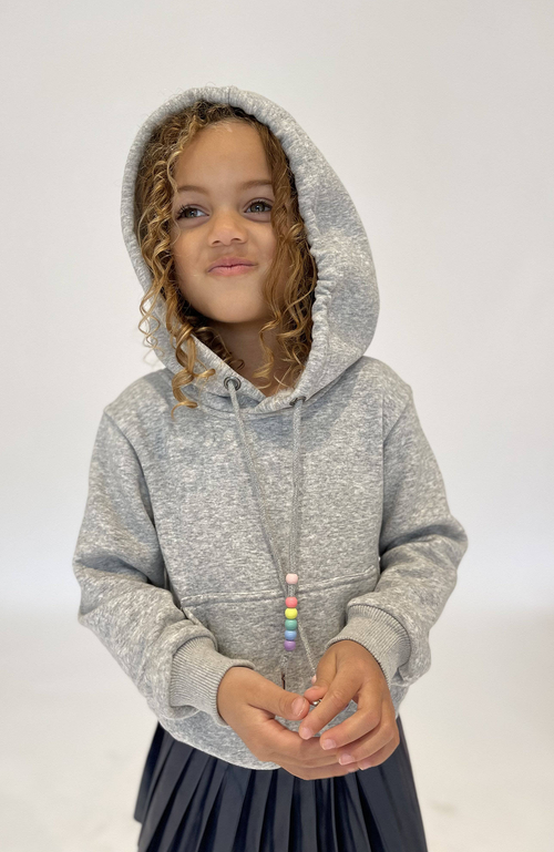 Shop Lola + The Boys Crystal Rainbow Rain Hoodie In Grey