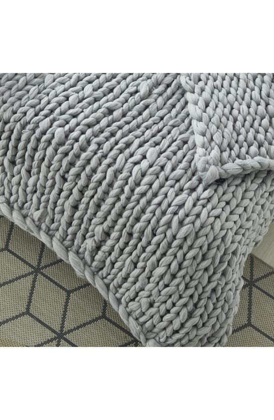 Shop Inspired Home Chunky Knit Throw Blanket In Light Grey