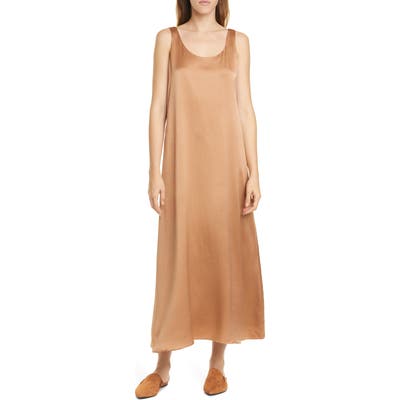 Eileen Fisher Scoop Neck Silk Dress, Orange