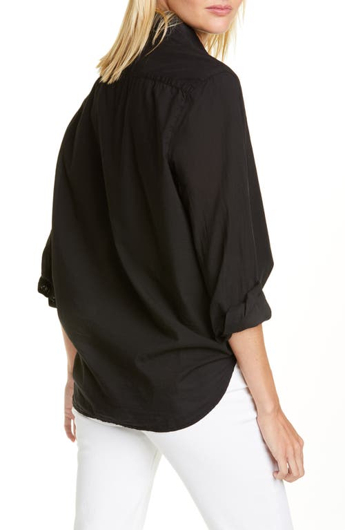 Shop Frank & Eileen Eileen Relaxed Button-up Shirt In Black Light Poplin