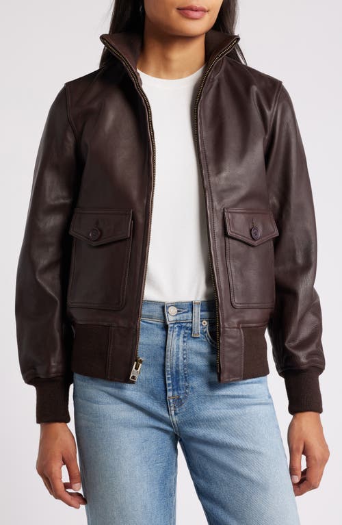 Schott Nyc Leather Flight Jacket In Brown