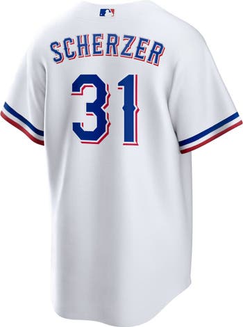 Men's Texas Rangers Max Scherzer Nike White Home Replica Player Jersey