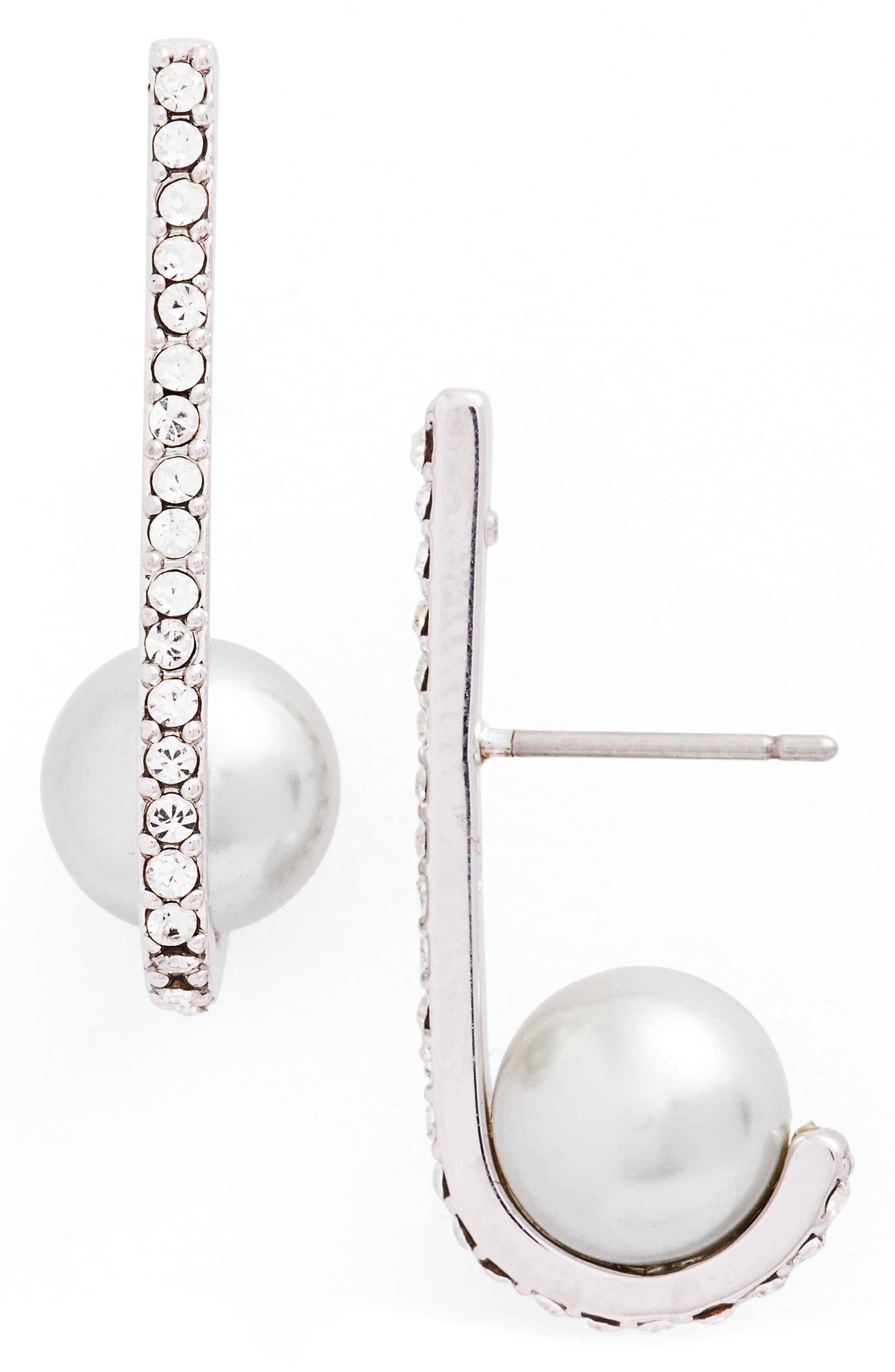 kate spade new york imitation pearl drop earrings Nordstrom