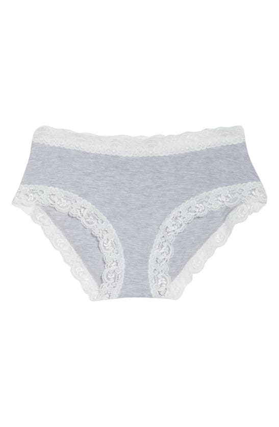 Fleur't Iconic High Waist Boyshorts In Heather Grey/hampton Blue