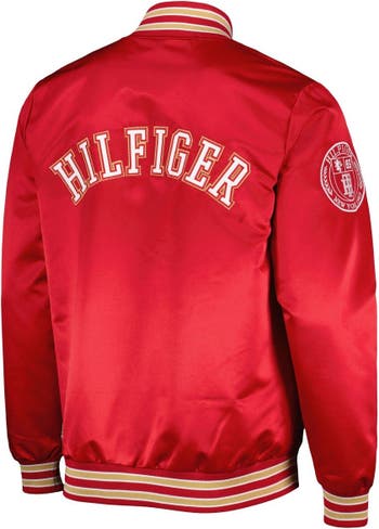 Tommy Hilfiger Men's Tommy Hilfiger Scarlet San Francisco 49ers Elliot  Varsity Full-Snap Jacket