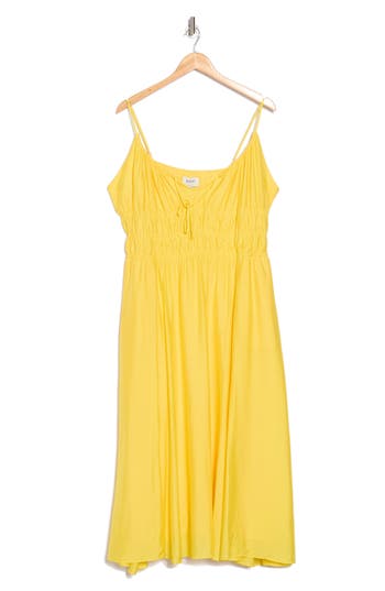 Joie Elena Tie Keyhole Midi Sundress In Empire Yellow
