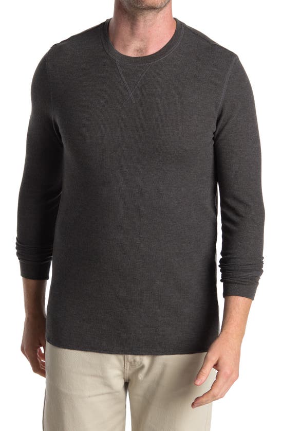 Abound Crew Neck Long Sleeve Thermal Top In Grey Dark Charcoal Hthr