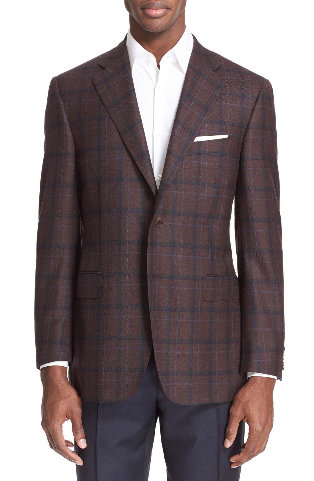 Canali Classic Fit Plaid Wool Sport Coat Nordstrom