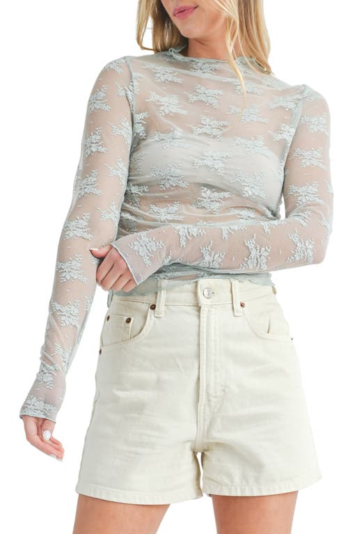 Lace Mesh Top in Ice Flow