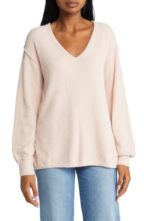 caslon(r) V-Neck Tunic Sweater in Pink Smoke