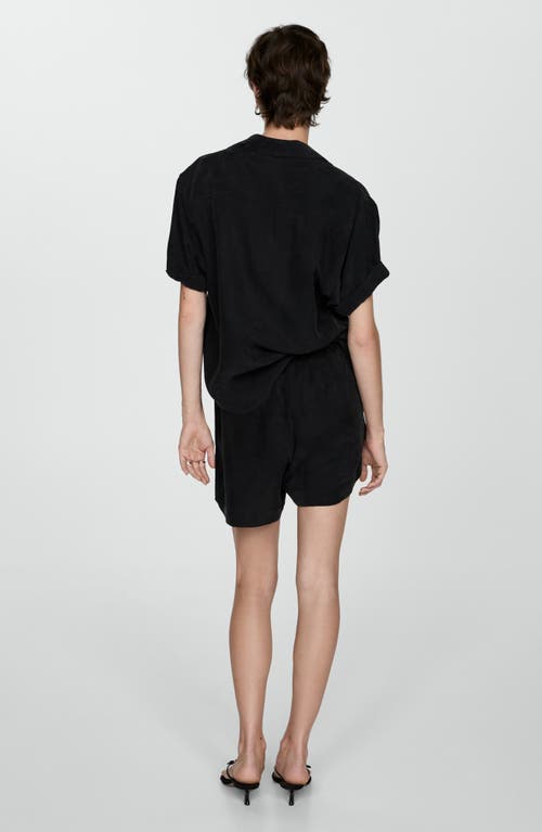 Mango High Waist Drawstring Shorts In Black