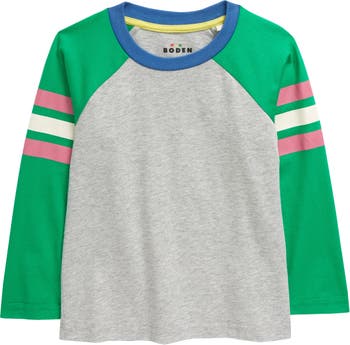 Boden Kids' Colorblock Long Sleeve Cotton T-Shirt