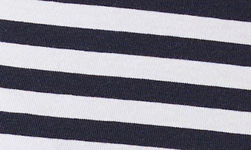 Shop Cotton On Stripe Micro Crop T-shirt In Cara Stripe White/ink Navy