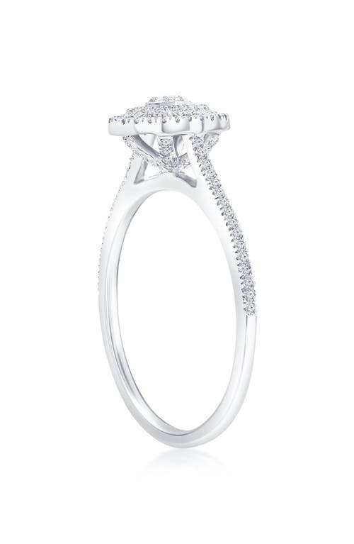 Simona Sterling Silver Diamond Oval Ring In Silver