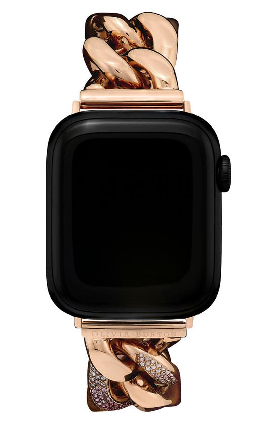 Olivia Burton Rainbow Crystal 20mm Apple Watch® Bracelet Watchband In Rose Gold