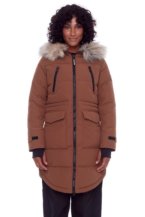 Alpine North Ukon Women's Vegan Down (recycled) Drawstring Parka In Maple