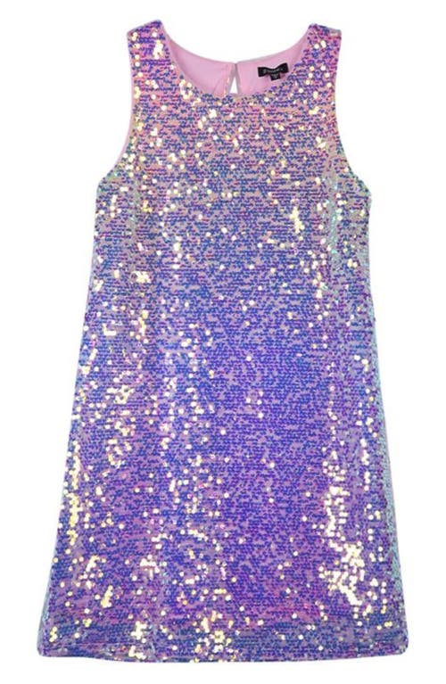 Shop Zunie Kids' Rainbow Sequin Shift Dress In Pink Multi