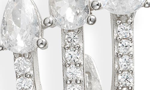 Shymi Pavé Cubic Zirconia Wrap Hoop Earrings In Silver/white