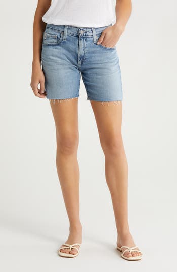 AG Becke High Waist Raw Hem Denim Shorts Nordstrom