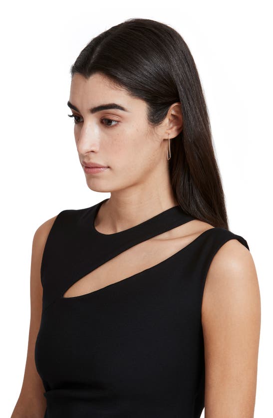 Shop Marcella Astor Cutout Ponte Knit Midi Dress In Black
