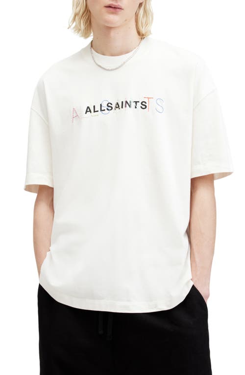 AllSaints Nevada Oversize Embroidered Graphic T-Shirt Avalon White at Nordstrom,