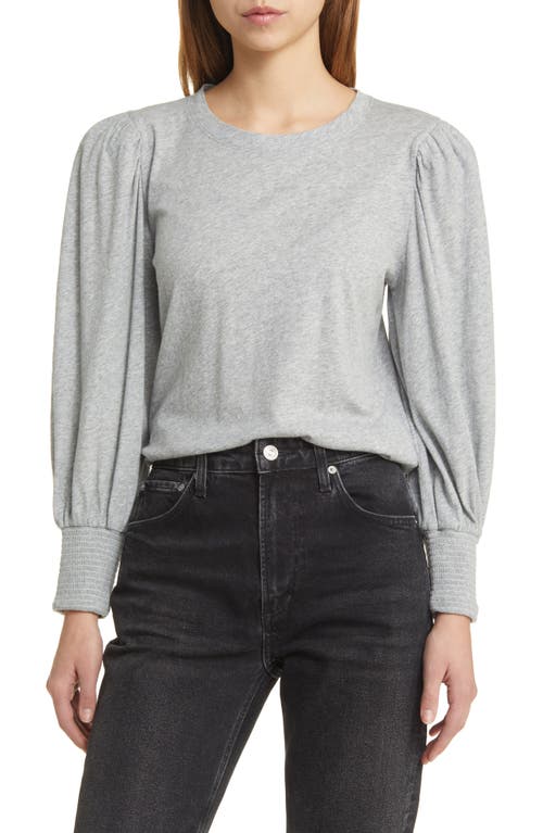 Nation LTD Loren Smocked Peasant T-Shirt Heather Grey at Nordstrom,