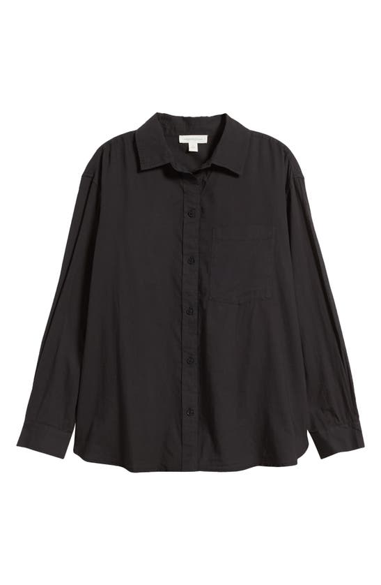 Shop Treasure & Bond Cotton Voile Button-up Shirt In Black
