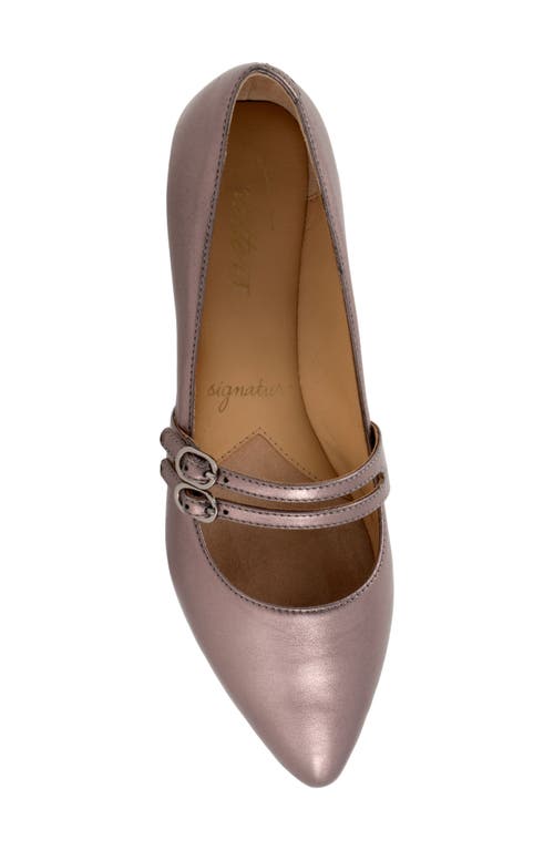 Shop Trotters Emerald Pointed Toe Mary Jane Flat In Rose Pewter