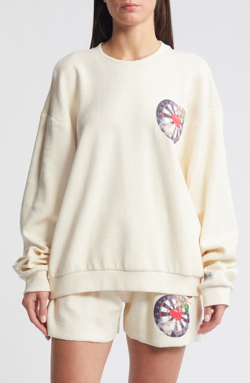 Shop Boys Lie Bullseye Kara Cotton Graphic Sweatshirt In Beige