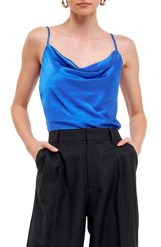 Endless Rose Cowl Neck Camisole In Blue