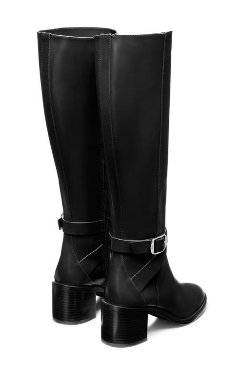 Shop Stuart Weitzman Esme Belted Zip Boot In Black