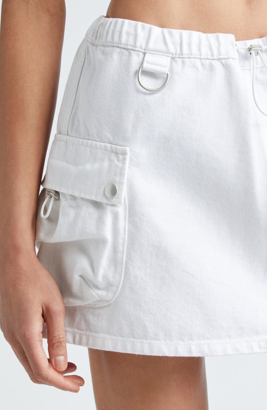 Shop Coperni Denim Cargo Skirt In White