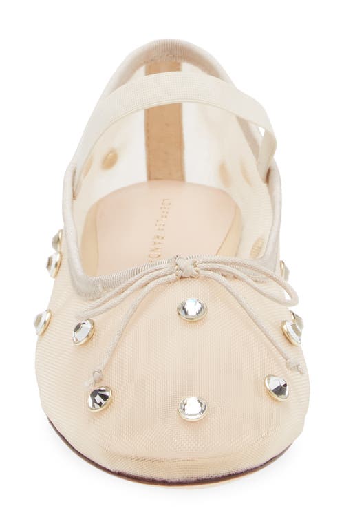 Shop Loeffler Randall Leonie Crystal Embellished Ballet Flat In Cream/crystal